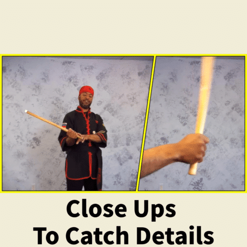 Close Up of proper stick holding