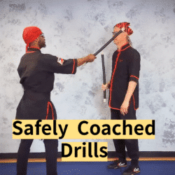 Pro Arnis Dummy striking drill.