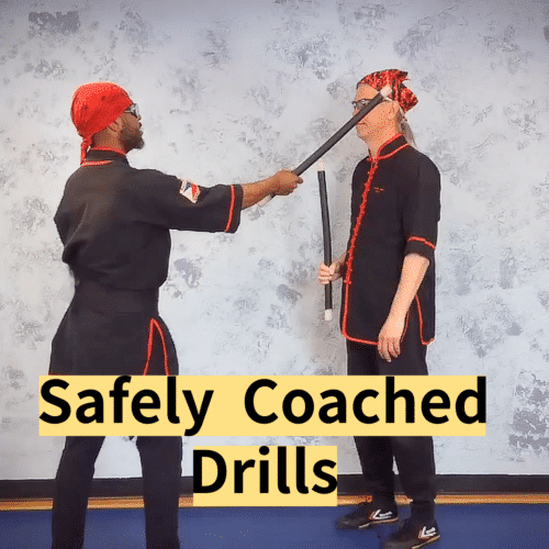 Pro Arnis Dummy striking drill.
